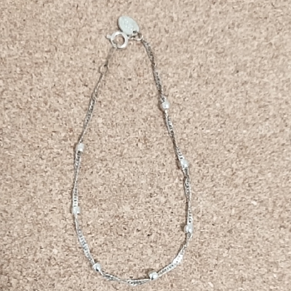 Claire's Chic Silver Beaded Bracelet
